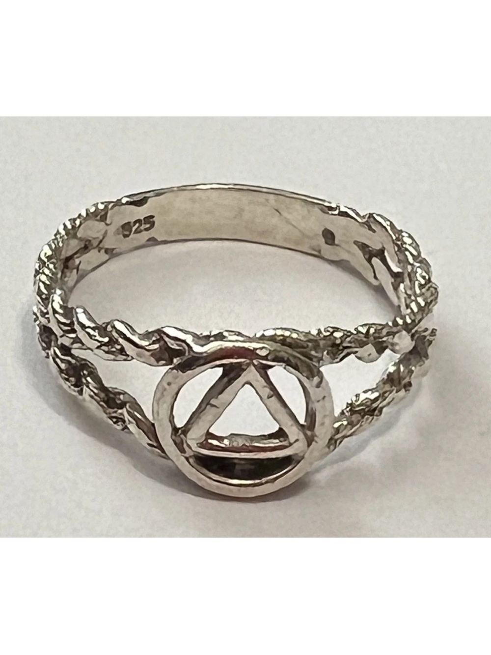 Sterling Silver Sobriety AA Alcoholics Anonymous Open Rope Ring Sz 9